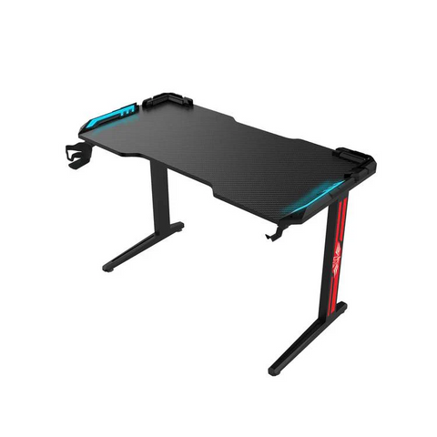 مكتب ألعاب RGB مزود بأقدام قابلة للتعديل وغير قابلة للانزلاق