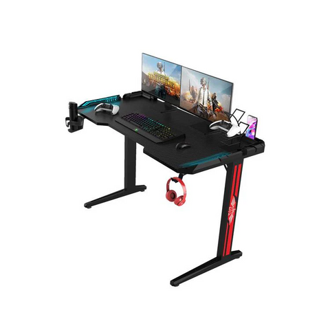 مكتب ألعاب RGB مزود بأقدام قابلة للتعديل وغير قابلة للانزلاق