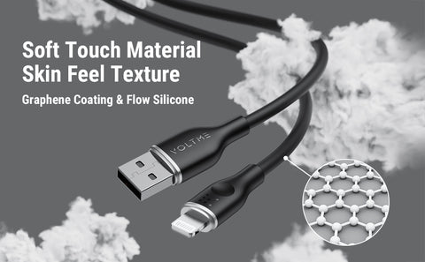 Voltme Powerlink Moss Liquid Silicon Cable USB A to Lightning 3A - 1.2M