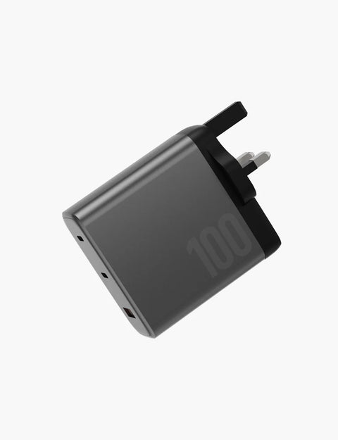 AmpCharge GaN100 (2 USB-C & 1 USB-A) | High-Efficiency GaN Charger