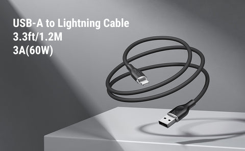 Voltme Powerlink Moss Liquid Silicon Cable USB A to Lightning 3A - 1.2M