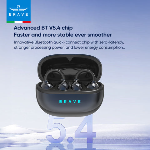 E-31 ClipFit Open Ear Earbuds | Wireless Bluetooth | 23H Playtime | Secure Fit | Touch Control