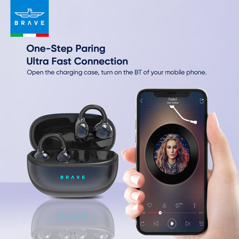 E-31 ClipFit Open Ear Earbuds | Wireless Bluetooth | 23H Playtime | Secure Fit | Touch Control