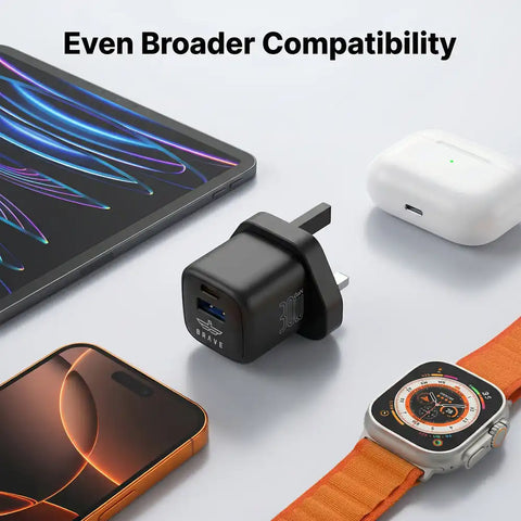 30W - 65W GaN USB + USB-C Wall Fast Charger with Type-C Cable
