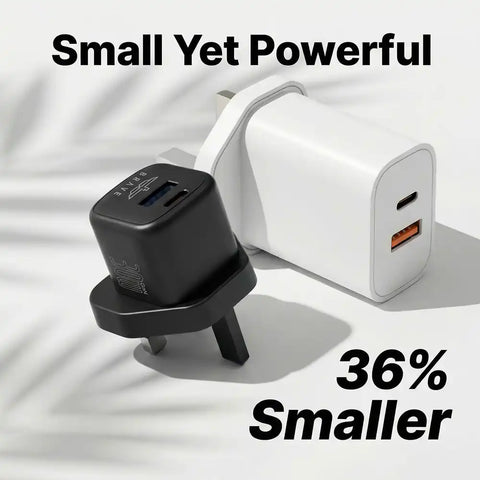 30W - 65W GaN USB + USB-C Wall Fast Charger with Type-C Cable
