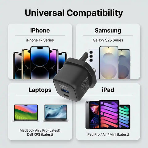 BRAVE BTC-43 45W GaN USB-C & USB-A Super Fast Charger with 60W Type-C Cable - Black
