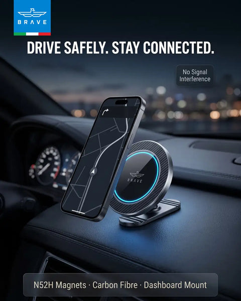 BRAVE BHL-63 Magnetic Car Phone Holder, MagSafe Dashboard & Console Mount, 360° Rotation, 3M VHB Adhesive