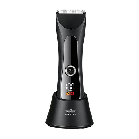 BHT-03 Body Hair Trimmer for Men, IPX7 Waterproof, 1200mAh Ceramic Blade Groomer with LED Light, USB-C & Charging Dock