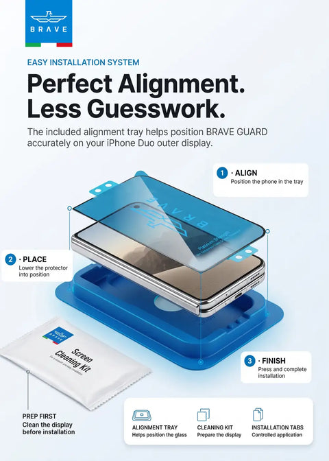 BRAVE Guard IPhone Duo Screen Protector, 9H Tempered Glass, 160° Anti-Spy Filter, HD Clear, Scratch Resistant, SP-18F