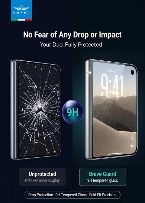 BRAVE Guard IPhone Duo Screen Protector, 9H Tempered Glass, 160° Anti-Spy Filter, HD Clear, Scratch Resistant, SP-18F