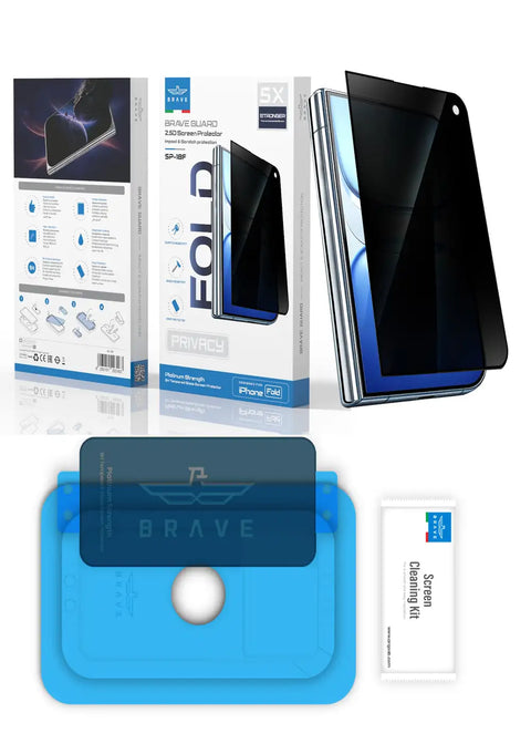 BRAVE Guard IPhone Duo Screen Protector, 9H Tempered Glass, 160° Anti-Spy Filter, HD Clear, Scratch Resistant, SP-18F