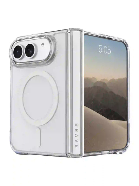 BRAVE GUARD iPhone Duo Magnetic Case, MagSafe Compatible, 15FT Drop Protection, Anti-Yellowing, Shockproof Foldable Cover