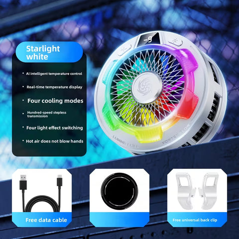 Digital Display Semiconductor AI Temperature Control Phone Cooler