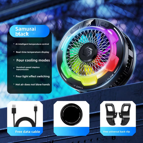 Digital Display Semiconductor AI Temperature Control Phone Cooler