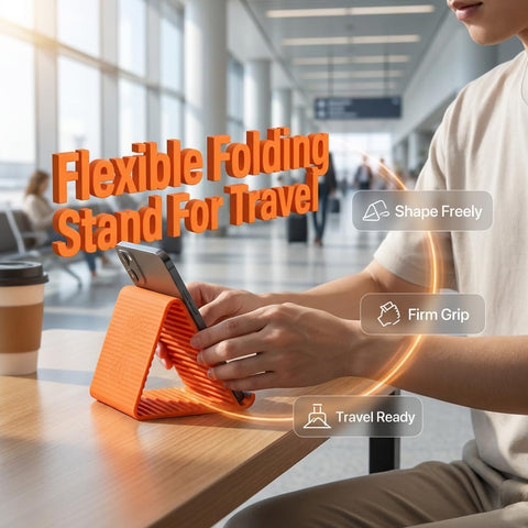 Foldable Silicone Phone Holder Flexible Anti-Slip Phone Holder Stand Bendable Freely Into Any Shape Multi-Angle Adjustable