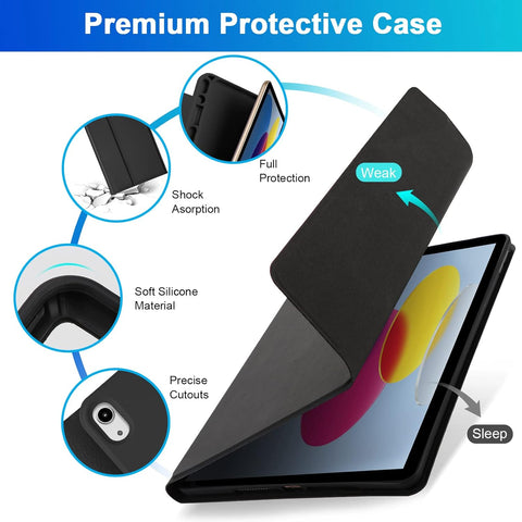 Keyboard Case for iPad (A16) 11th/10th Generation 11&amp;10.9 Inch with Pencil Holder
