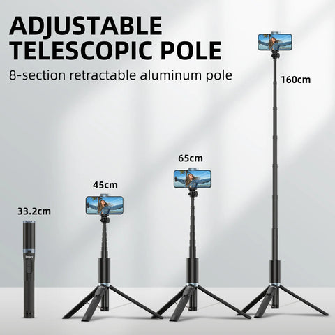 KT-259 Camera Phone Selfie Stick and Mini Tripods with Remote Shutter