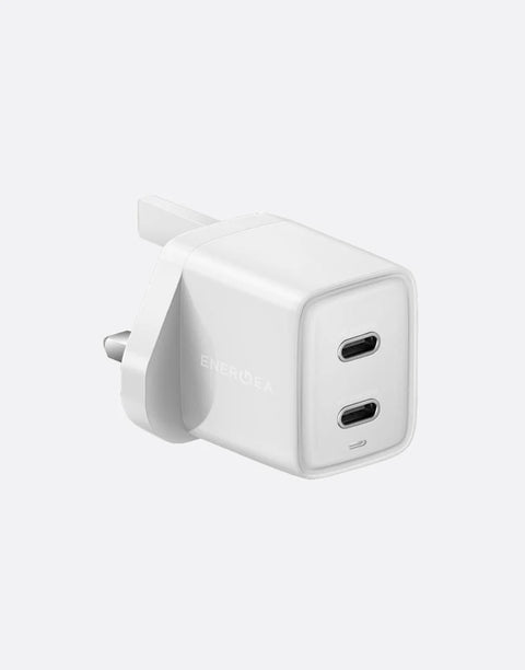 AmpCharge GaN40+ UK | 40W Dual USB-C GaN Wall Charger