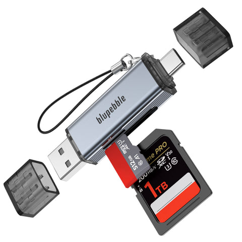 Blupebble 2 IN 1 USB-A + USB-C Card Reader With TF/SD Card