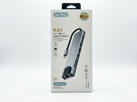 8 in 1 USB-C to HDTV Expansion Adapter - GD-9218