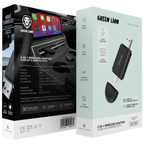 2-In-1 Wireless Adapter CarPlay & Android Auto
