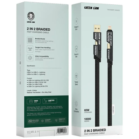 2-In-2 Braided Fast Charging Cable