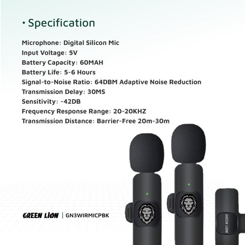 Green Lion 3 in 1 Wireless Microphone