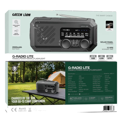 Green Lion G-Radio Lite with Power Bank & Flashlight