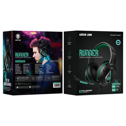 Green Lion Runner Wired Gaming Headphone