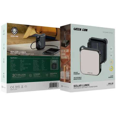 Solar Lumix Portable LED Light with Power Bank (4000mAh)