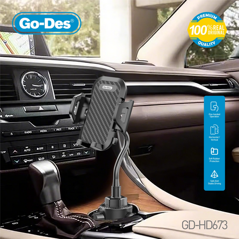 Car Cup Holder Phone Mount 360° Adjustable Flexible Arm Stand