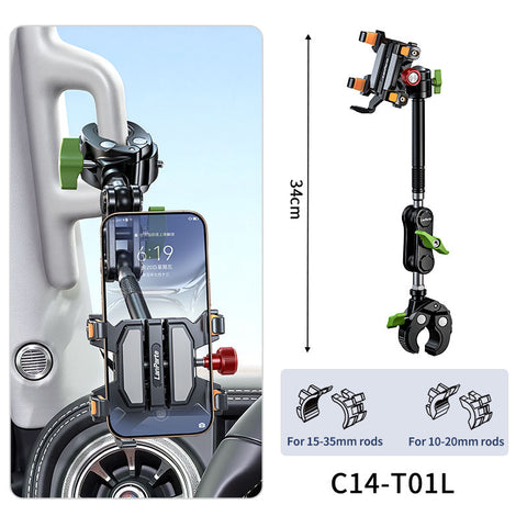 Heavy Duty Metal Mobile Phone Holder Anti-Shake Shockproof Mount for Motorcycle Bike Handlebar