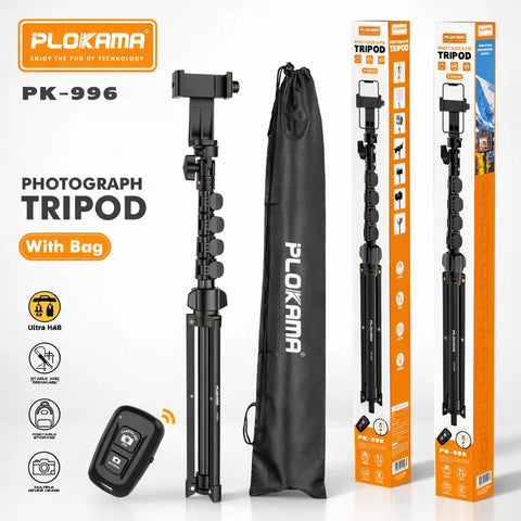 Professional Mobile & Camera Tripod Stand with Remote Control and Carrying Bag