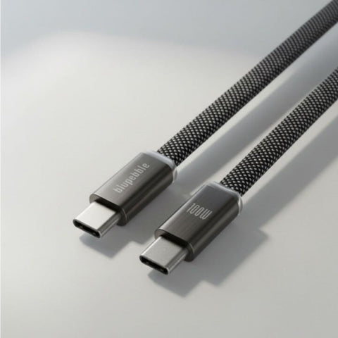 OWERFLOW PD 100W USB-C to USB-C Charge & Sync Flat Braided Cable