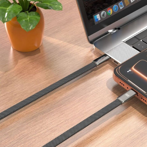 OWERFLOW PD 100W USB-C to USB-C Charge & Sync Flat Braided Cable