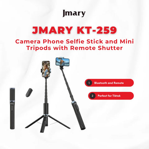 KT-259 Camera Phone Selfie Stick and Mini Tripods with Remote Shutter