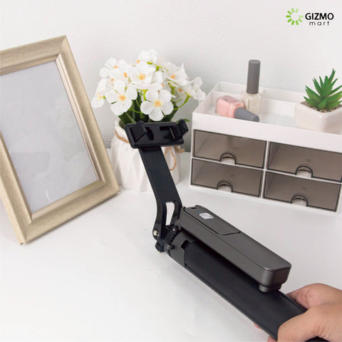 T03 Selfie Stick Auto Pop Open 360 Rotating Pan Tilt Black