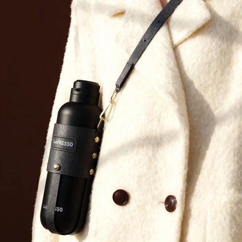 ThermaTrail Thermos Bottle with Crossbody Strap