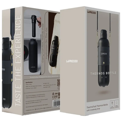 ThermaTrail Thermos Bottle with Crossbody Strap