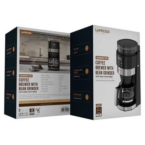 Coffee Brewer With Bean Grinder