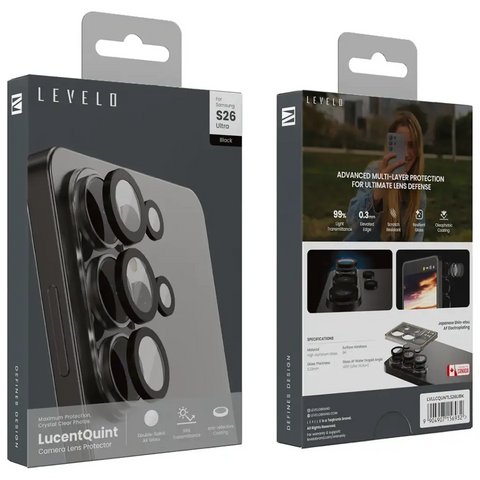 واقي عدسة الكاميرا LucentQuint من Levelo لهواتف Samsung Series