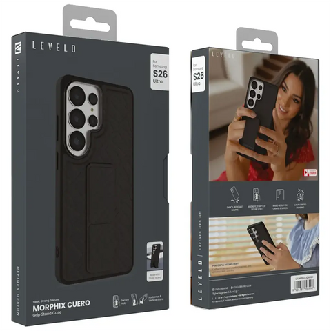 Morphix Cuero Grip Stand Case for S26 Ultra