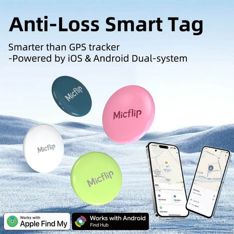 Micflip Anti-Loss Smart Tag – Apple Find My & Android Compatible Tracker