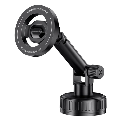 Porodo Blue Suction Cup Magnetic Car Phone Mount with Dashboard & Windshield Mounting
