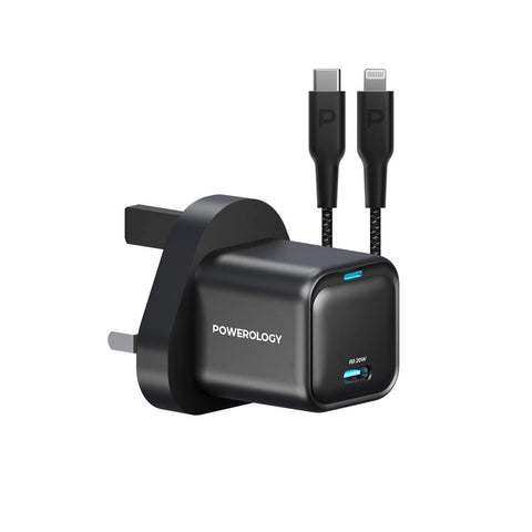 20W Single C Port PD Charger UK with Type C to Lightining MFI 27W cable