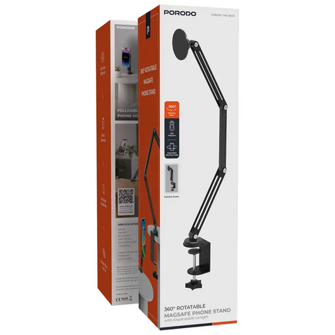 حامل هاتف قابل للطي والدوران 360 درجة بتقنية MagSafe مع طول قابل للتمديد