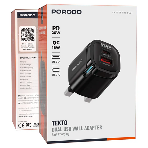 Tekto Dual USB Wall Adapter