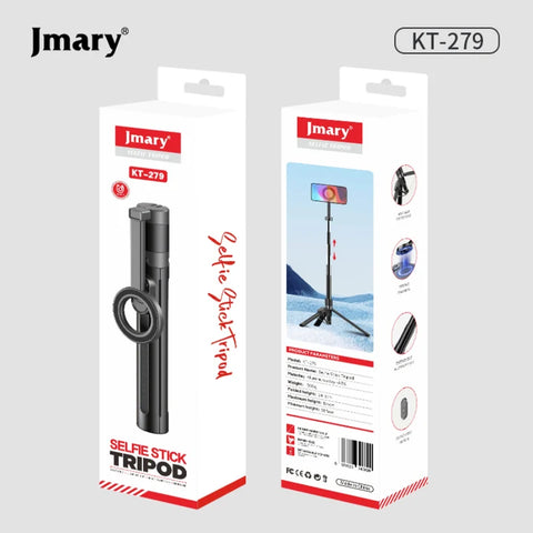Jmary KT-279 Professional Tripod Stand - 360° Rotating Head, Adjustable Height & Durable Build for Cameras & Smartphones
