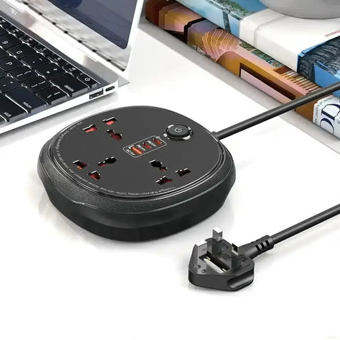 PD 20W Fast Charging Power Strip with Dual USB-C, QC 18W USB-A &amp; 4-Way UK Universal Sockets