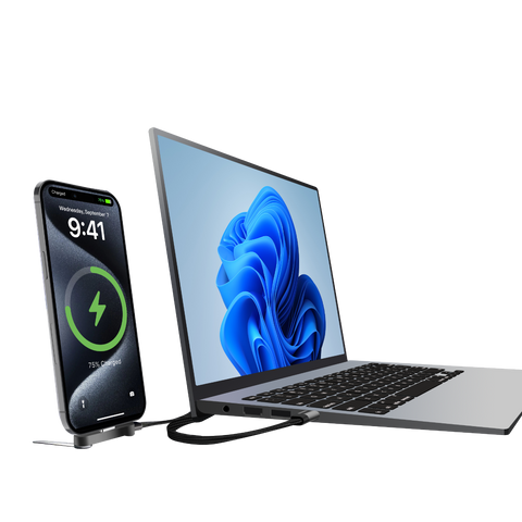 Blupebble Powerflow Axis Usb-C To Usb-C 240W Braided Cable W Stand